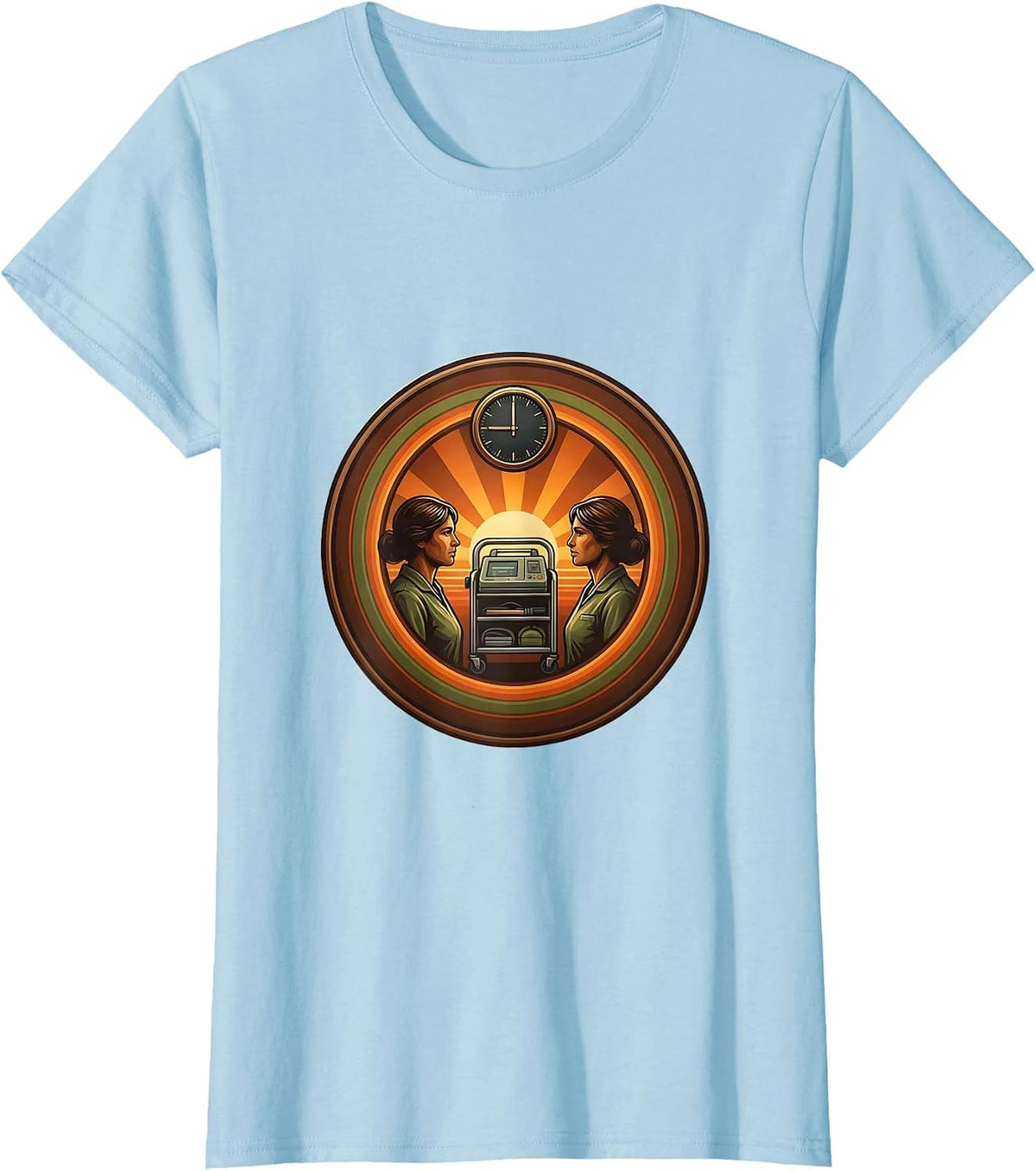 Retro Nurse Crew New Year Party ICU ER ICU T-Shirt - Baby Blue