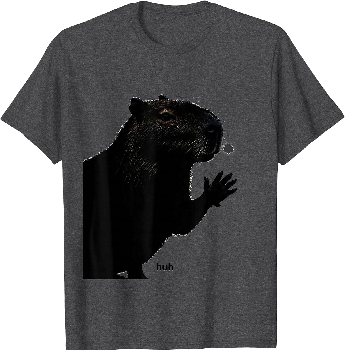 huh Funny Capybara Meme Animal Humor Internet T-Shirt - Dark Heather Grey