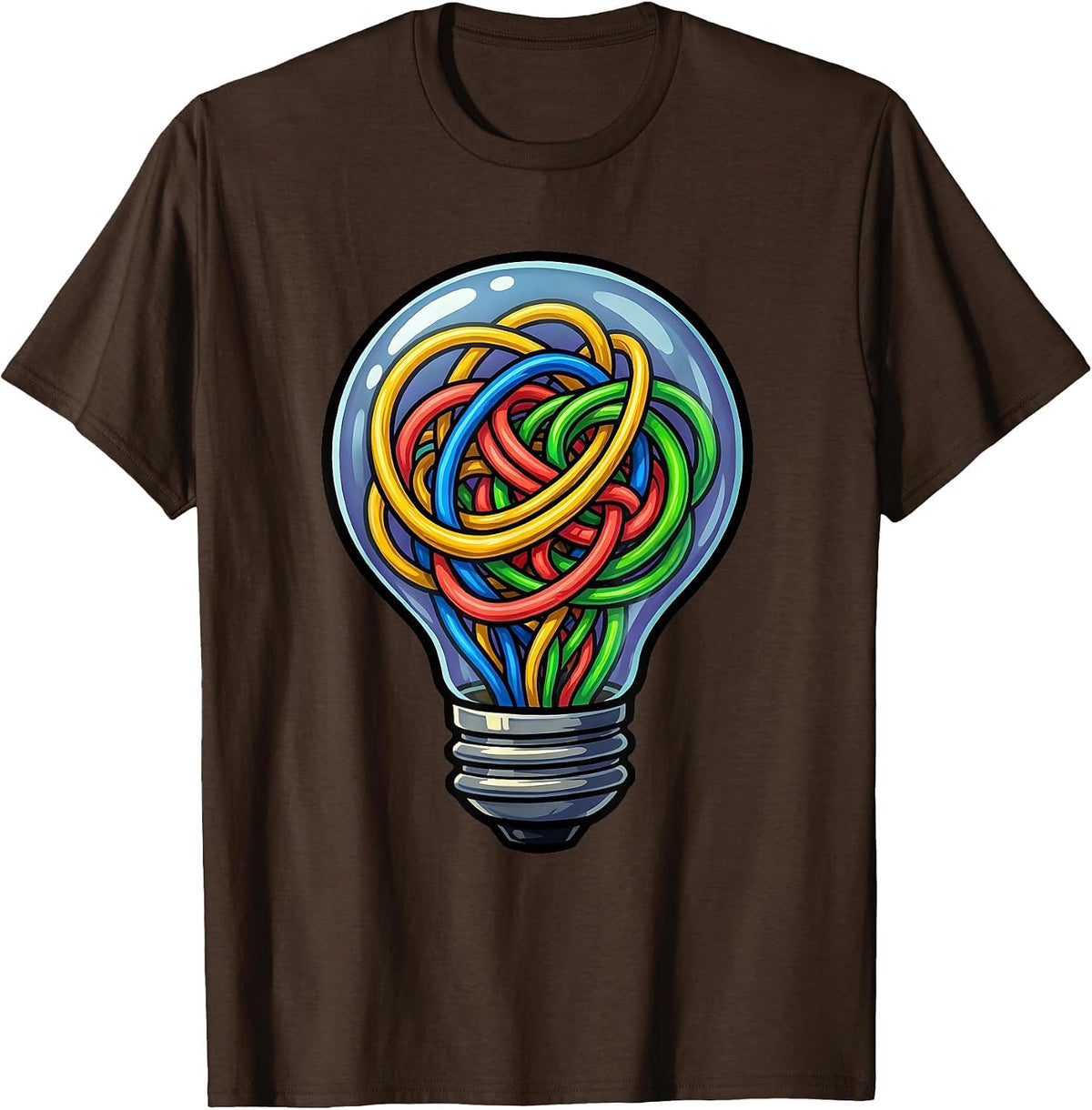 Special Education Bright Minds Lightbulb Design T-Shirt - Brown