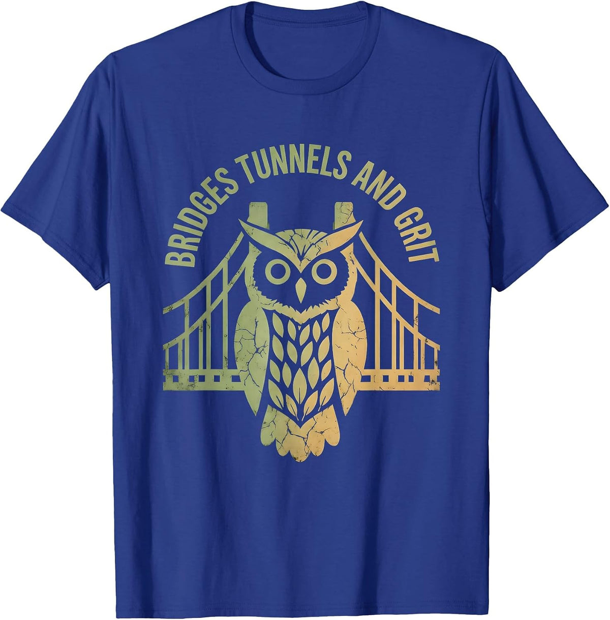 Bridges Tunnels and Grit New York Design T-Shirt - Royal Blue