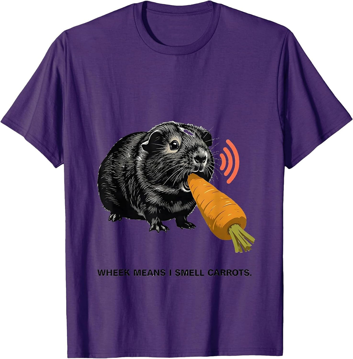 Men's Wheek Means I Smell Carrots Funny Guinea Pig Pet Lover Humor T-Shirt - Purple