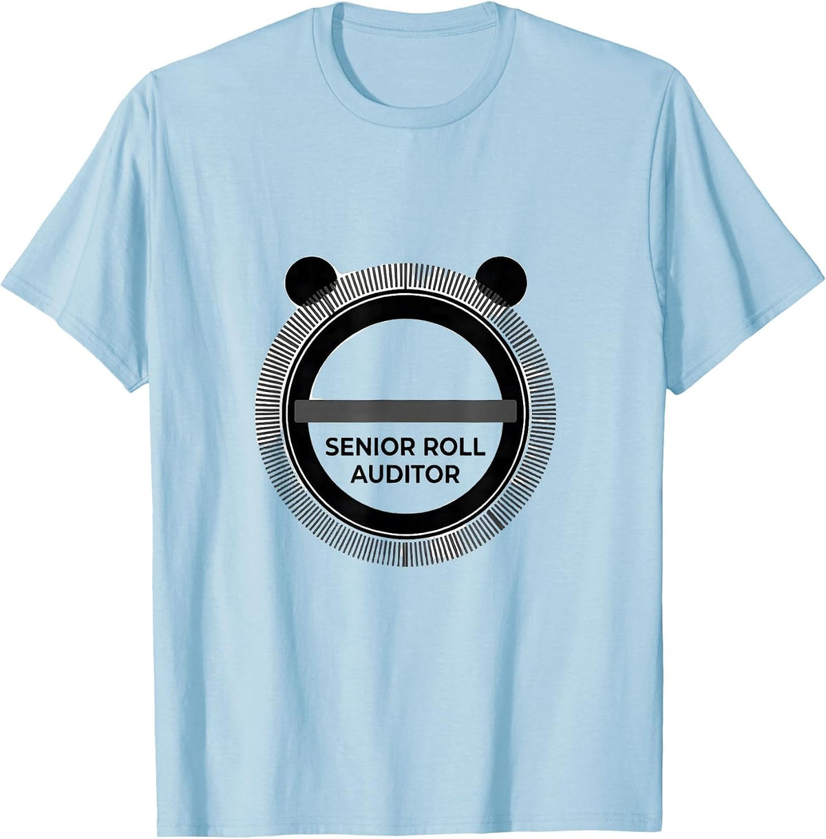 Men's Senior Roll Auditor Minimalist Panda Humor Novelty T-Shirt - Baby Blue
