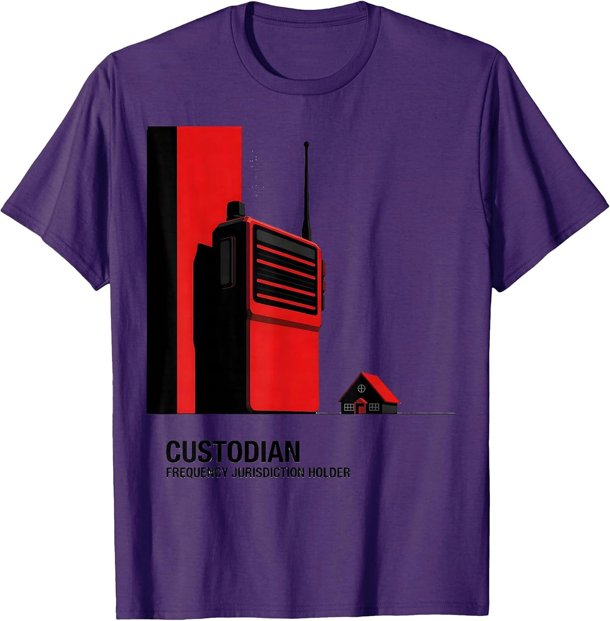Men's Custodian: Frequency Jurisdiction Holder Funny School Staff T-Shirt - Purple