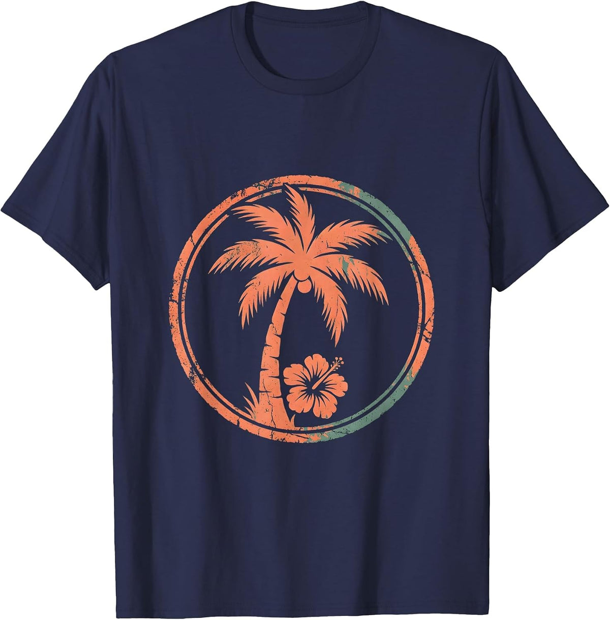 Men's Surfer Silhouette Curling Ocean Wave Graphic T-Shirt - Navy Blue