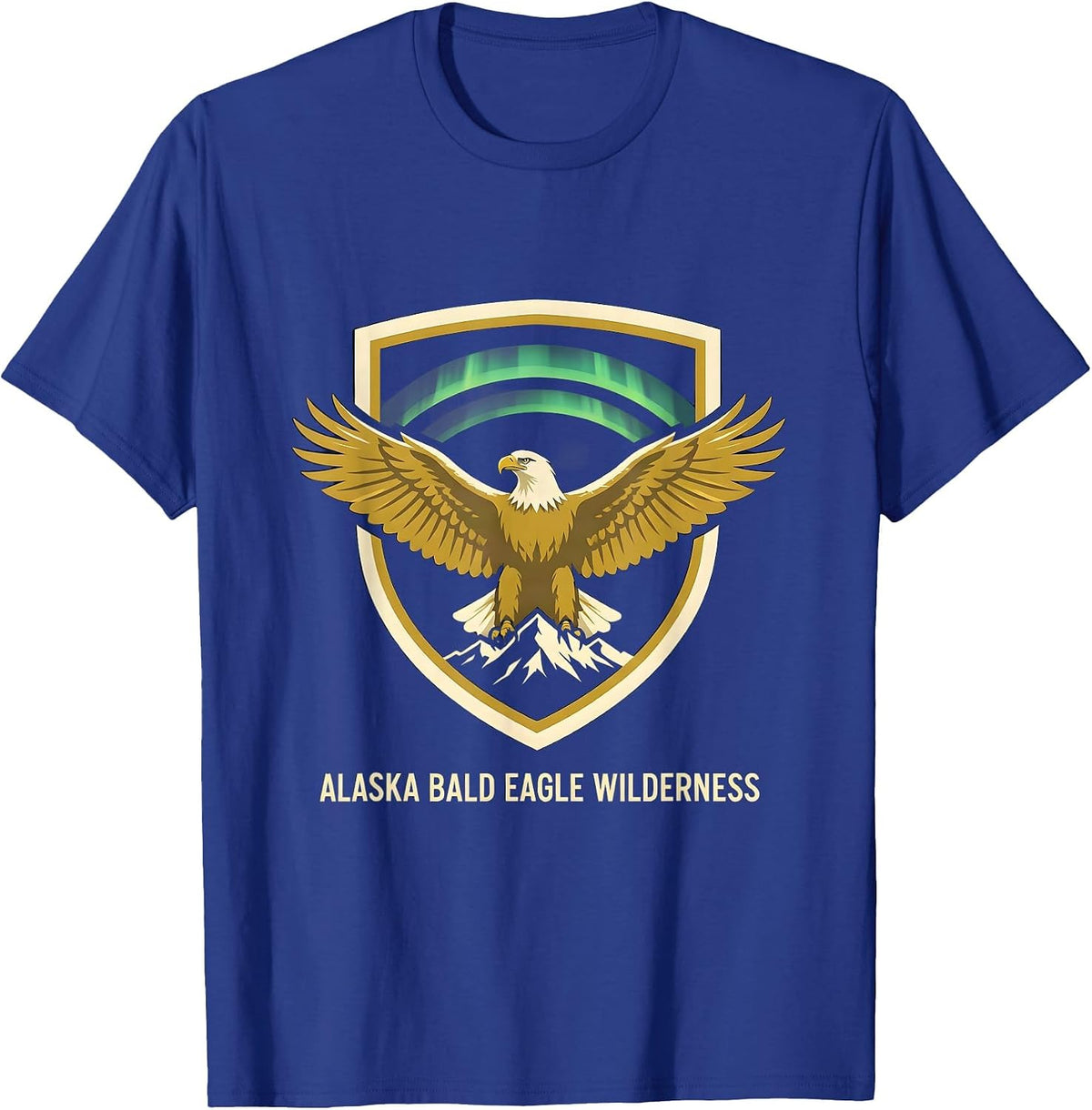Alaska Bald Eagle Wilderness Vintage State Pride Emblem T-Shirt - Royal Blue