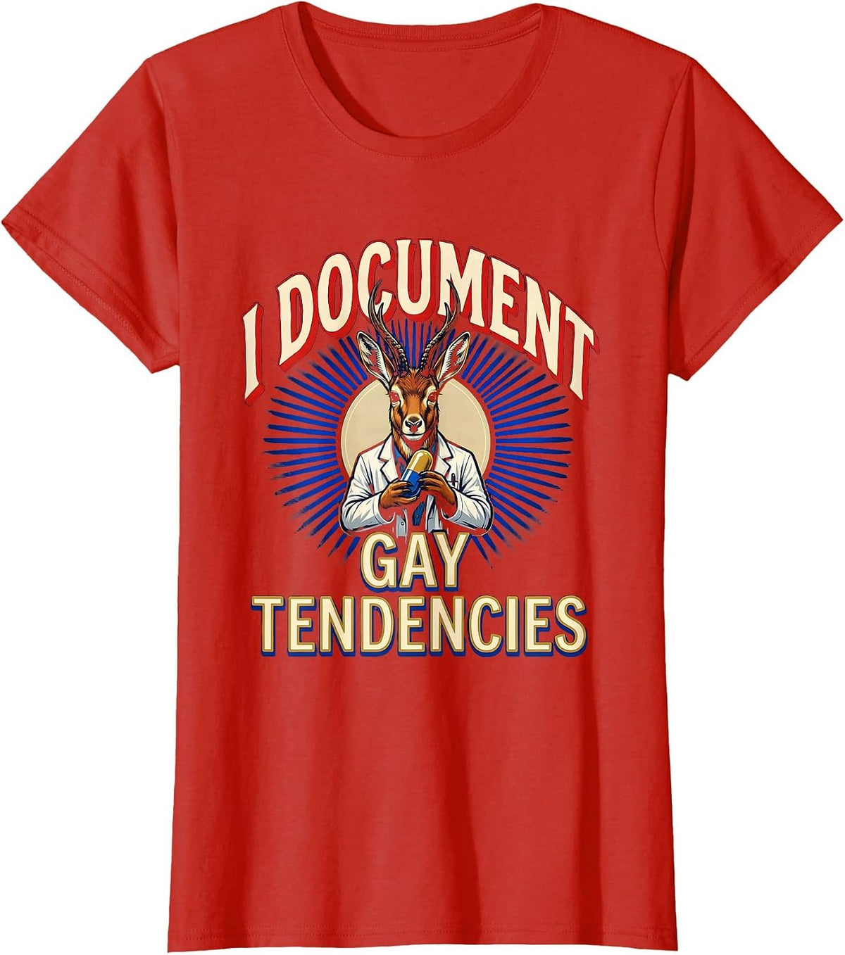 Women's I Document Gay Tendencies Funny Bootleg Meme Humor Queer T-Shirt - Red