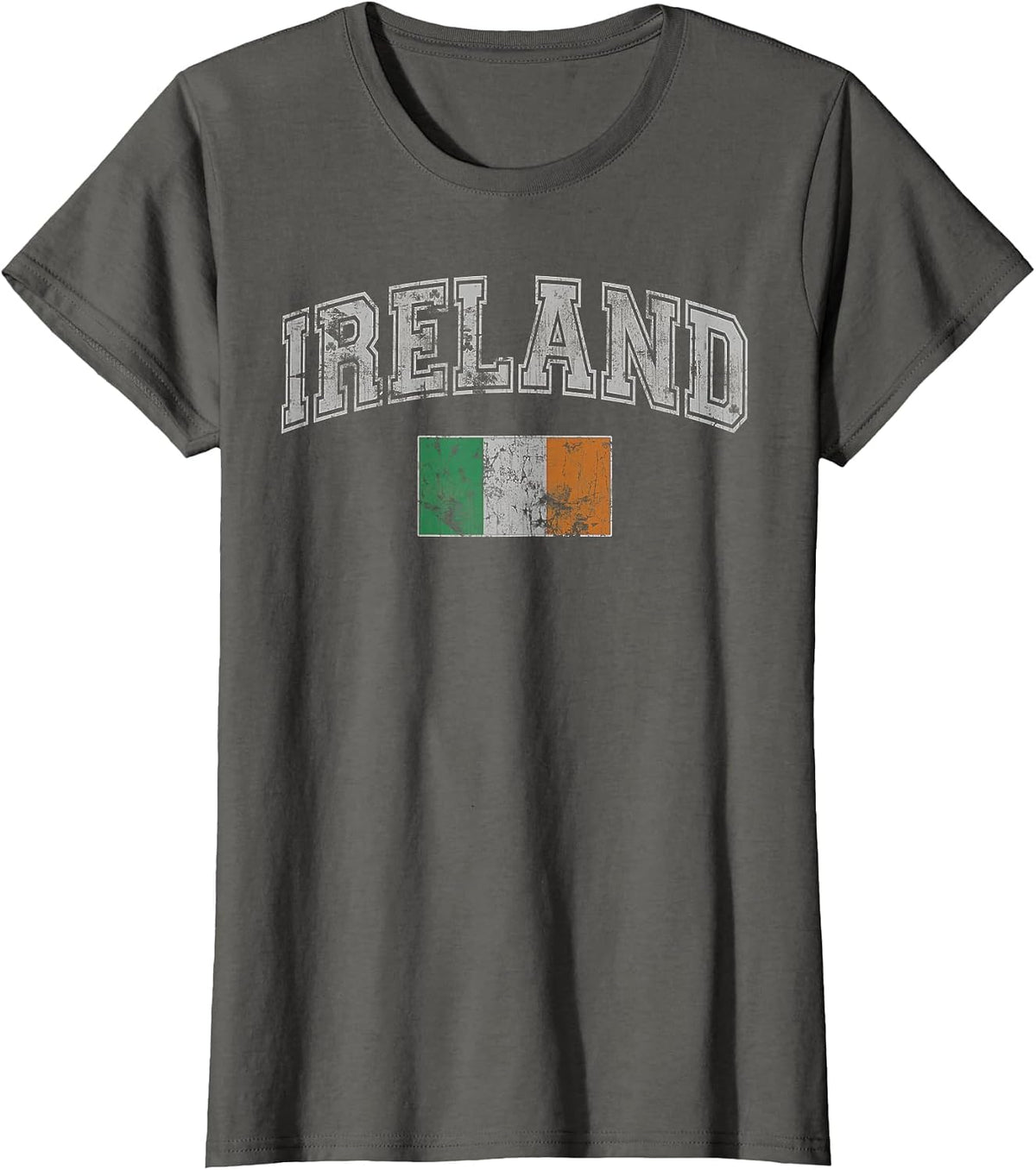 Ireland Flag Irish St Patrick's Day Vintage Fade Family T-Shirt - Asphalt Grey