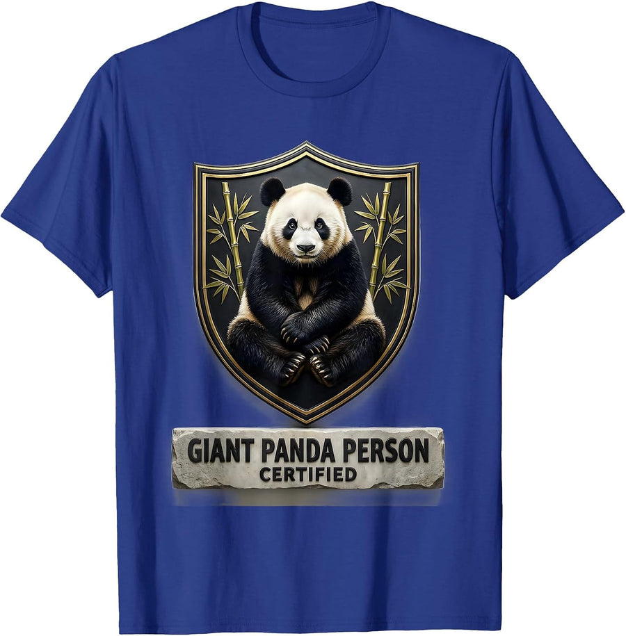 Giant Panda Person, Certified Cute Panda Lover Gift T-Shirt - Royal Blue