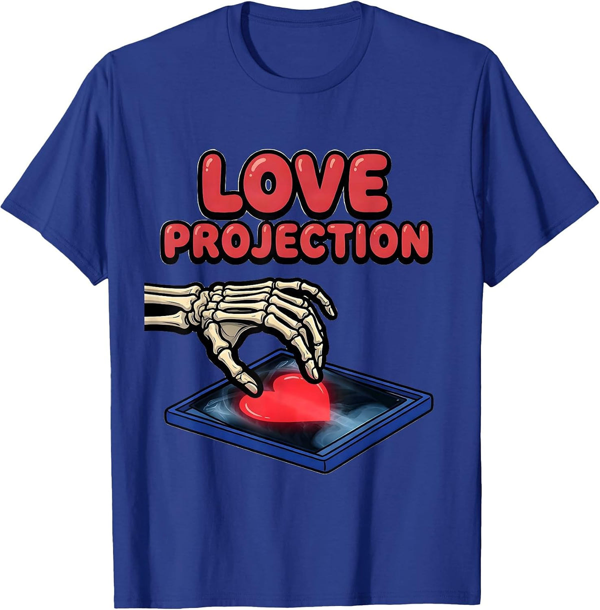 Love Projection Funny Radiology Tech Skeleton Valentine T-Shirt - Royal Blue