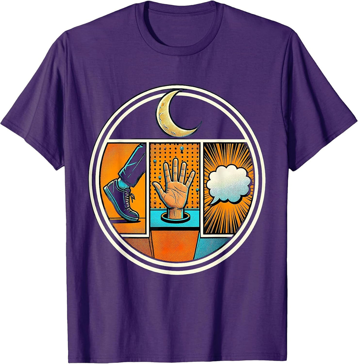 Sealed Comic Badge Pop Art Physical Therapist Halloween T-Shirt - Purple