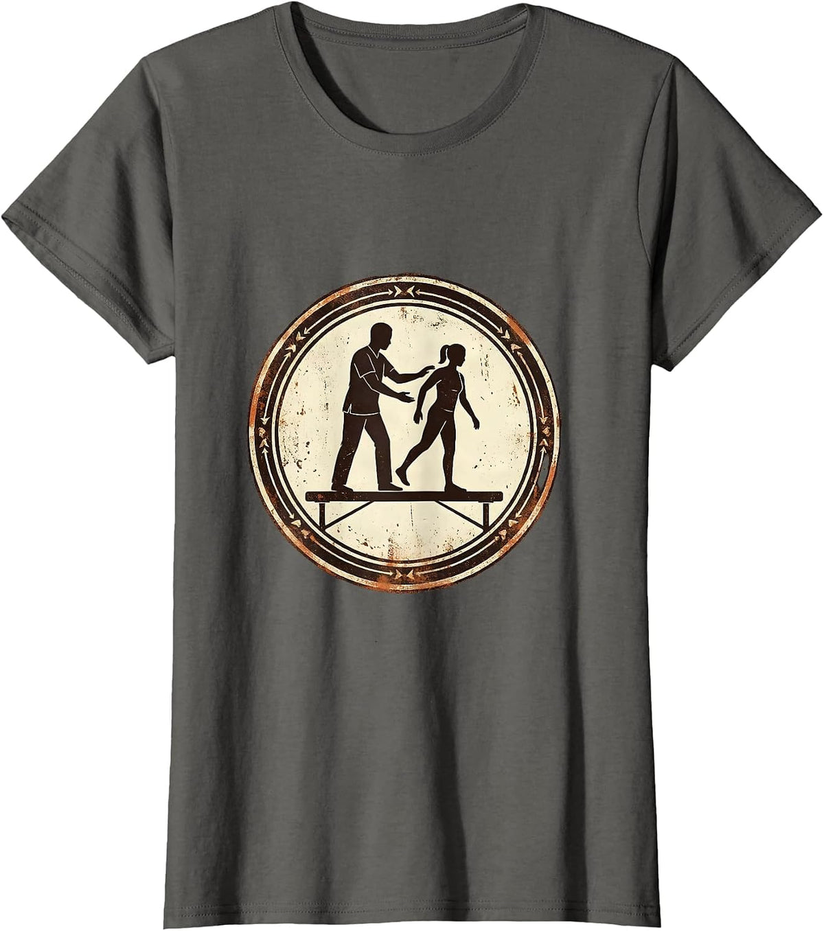 Women's Fall Prevention Physical Therapist Balance Beam T-Shirt - Asphalt Grey
