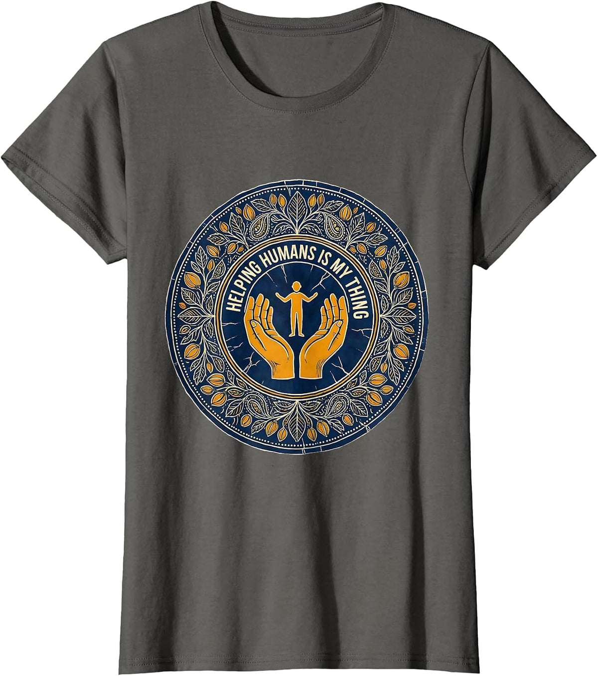 Women's Helping Humans Is My Thing Social Worker Design T-Shirt - Asphalt Grey