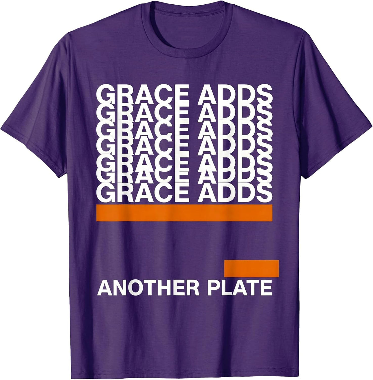 Grace Adds Another Plate Brutalist Christian Gym T-Shirt - Purple