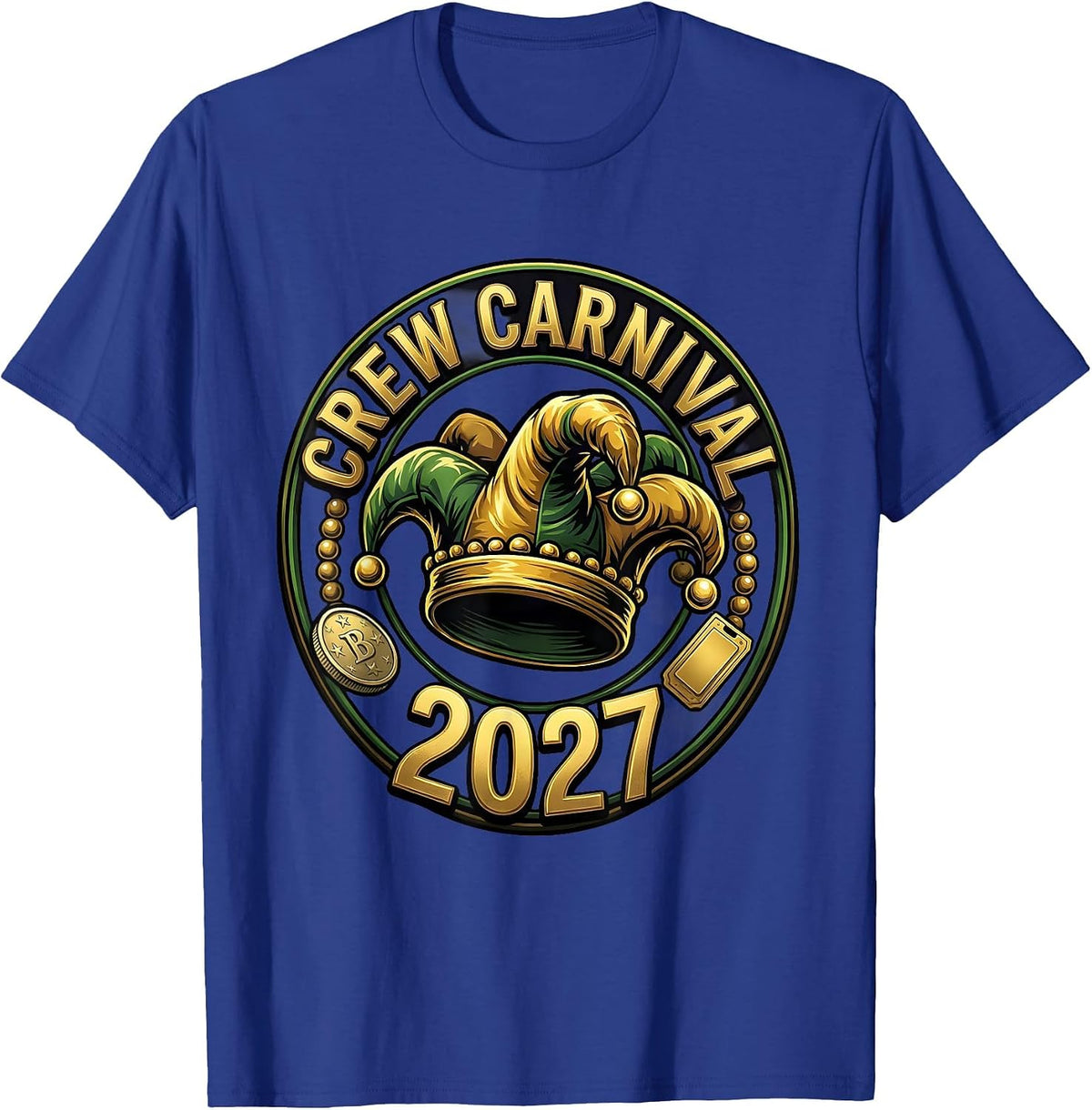 Men's Crew Carnival 2027 Funny Mardi Gras Party Humor Crew Group T-Shirt - Royal Blue