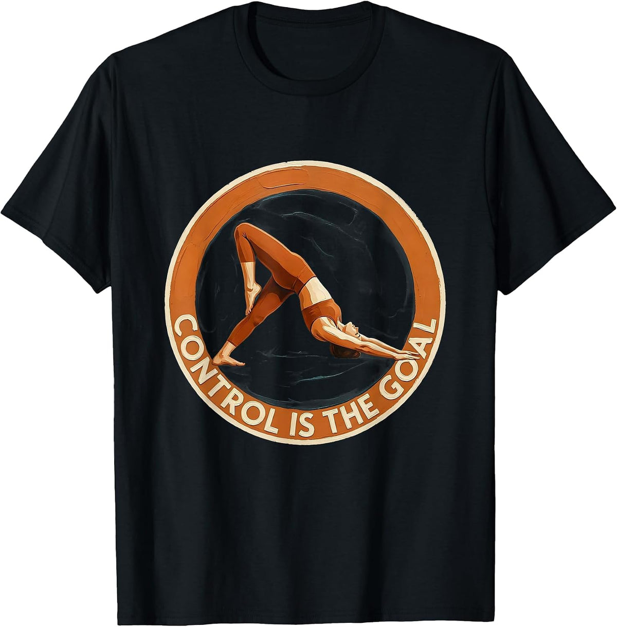 Men's Control Is the Goal Pilates Graphic Design T-Shirt - Black