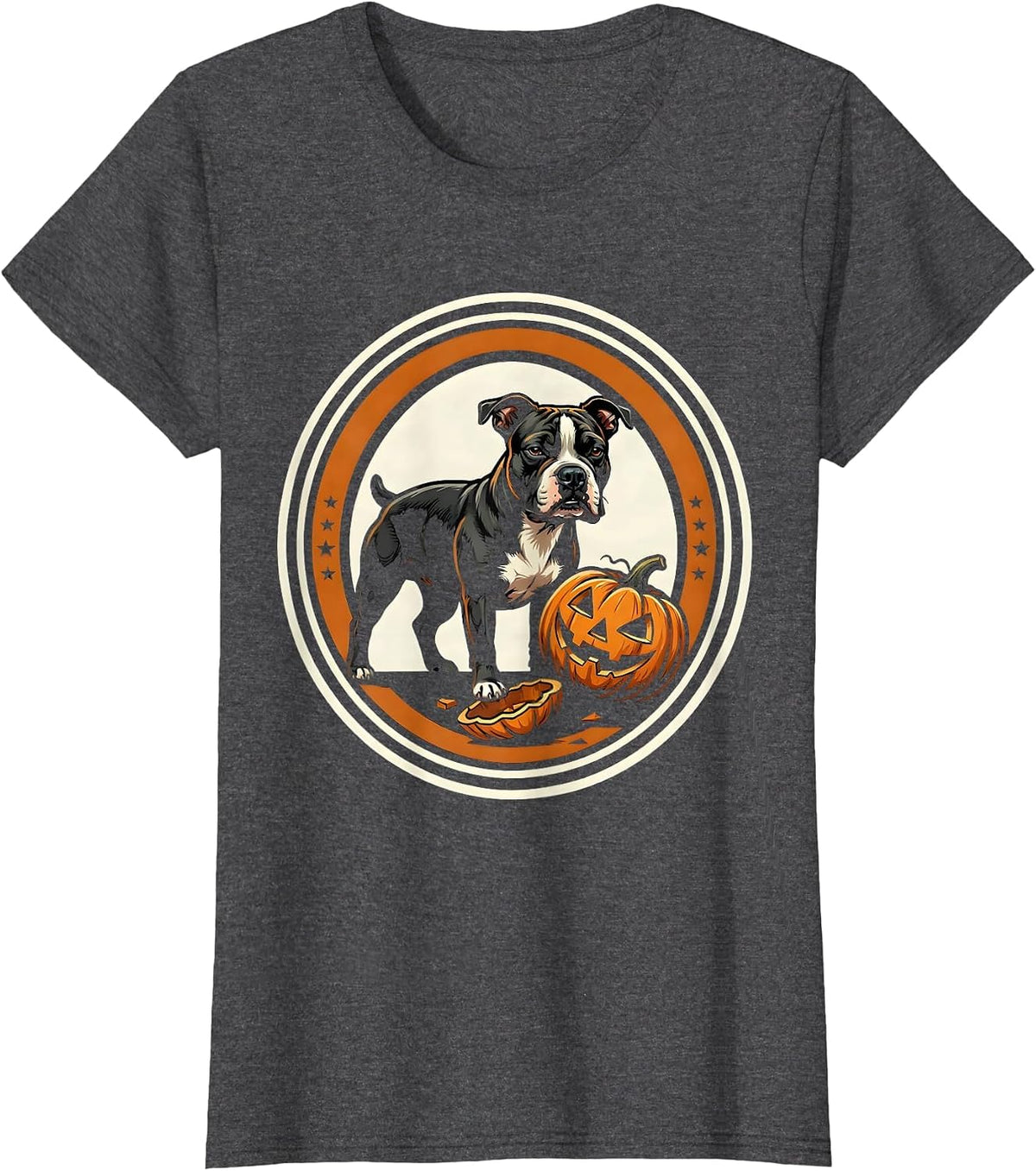 Women's Bull Terrier Halloween Costume Funny Dog Lover T-Shirt - Dark Heather Grey