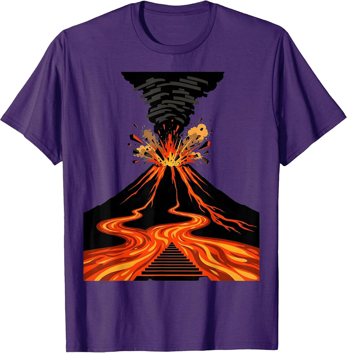 Mexican Volcano Eruption Lava Flow Graphic Design T-Shirt - Purple