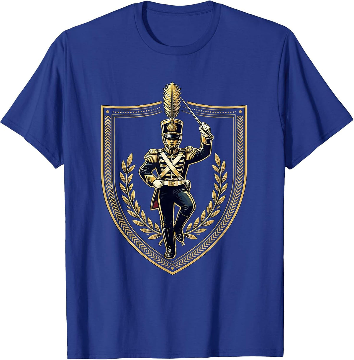 Drum Major Mid-Strut Marching Band Graphic T-Shirt - Royal Blue