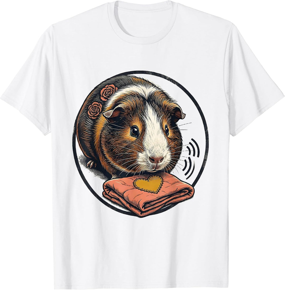 Men's Guinea Pig Rosette Lap Blanket Cavy Lover Screenprint Poster T-Shirt - White