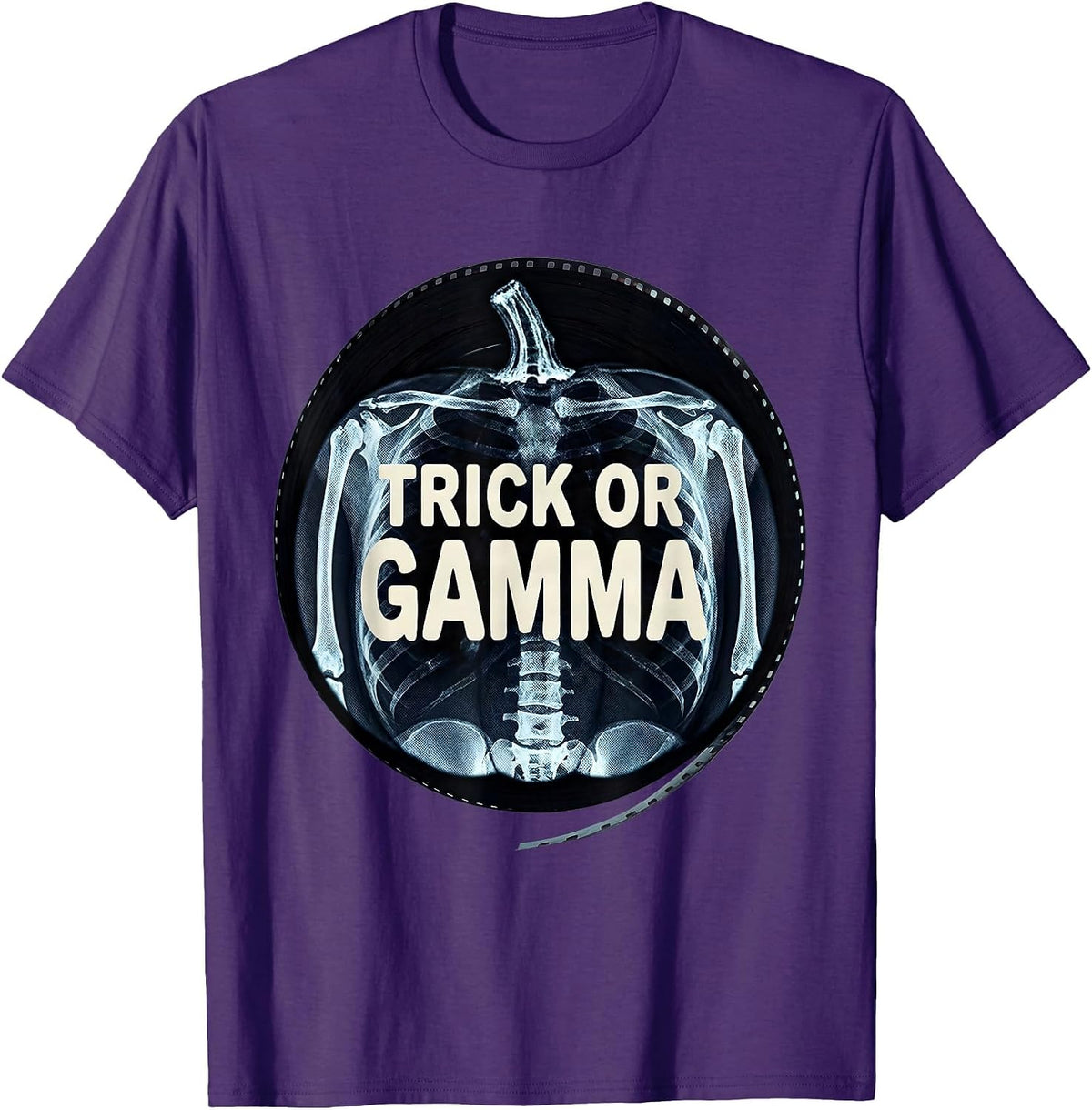Trick Or Gamma Radiology Tech Halloween Workplace Humor T-Shirt - Purple