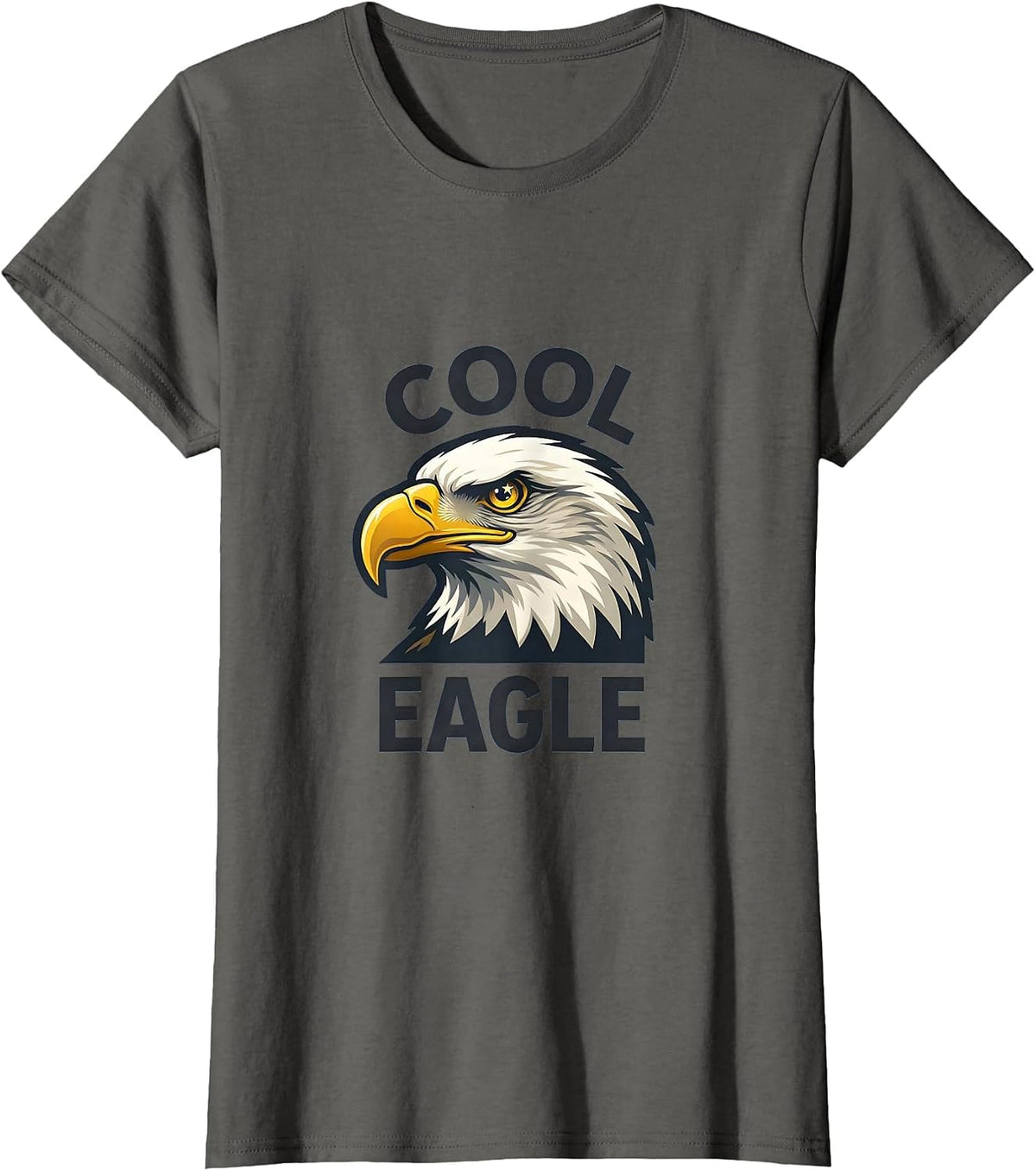 Women's Cool Eagle Mascot Logo Eagle Lover Family Fan Gift T-Shirt - Asphalt Grey
