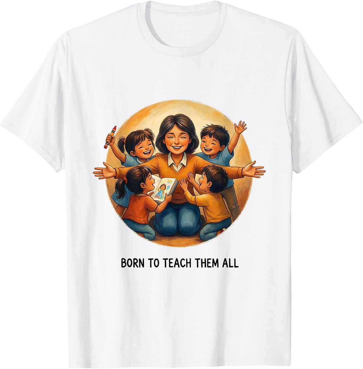Born to Teach Them All Special Education Design T-Shirt - White