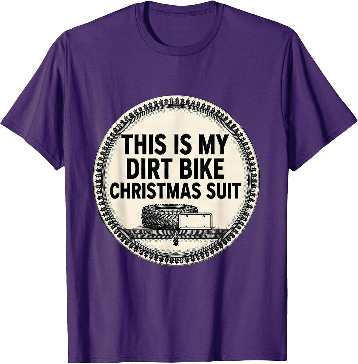 Men's This Is My Dirt Bike Christmas Suit Funny Biker Holiday T-Shirt - Purple