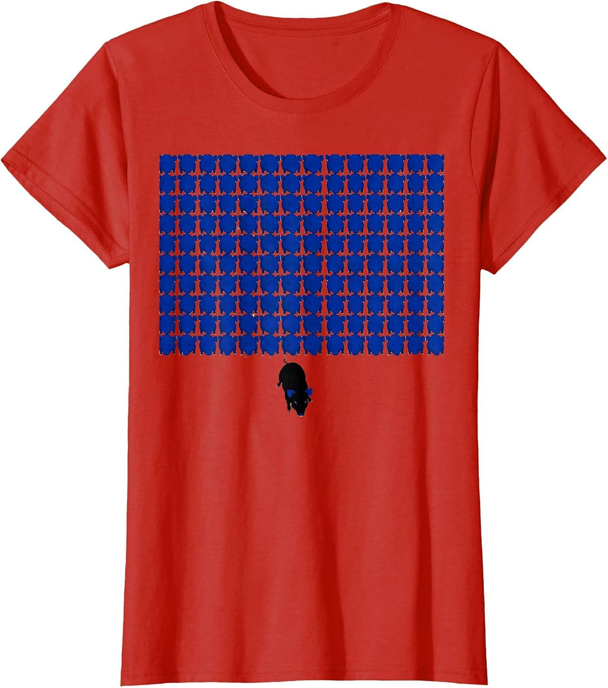 Guinea Pig Grid Pet Lover Humor T-Shirt - Red