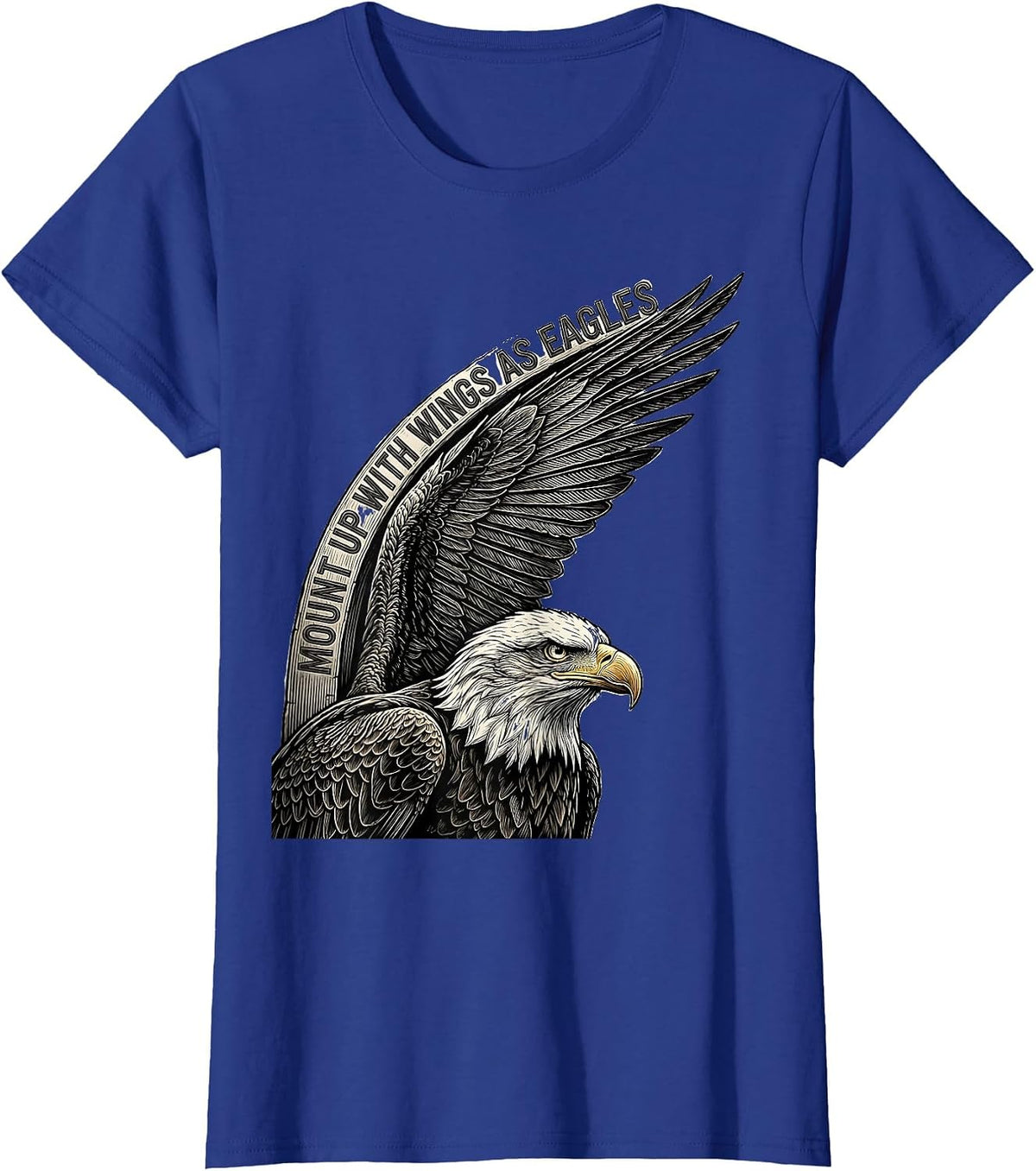 Women's Mount Up With Wings As Eagles Line Art Eagle Lover Gift T-Shirt - Royal Blue