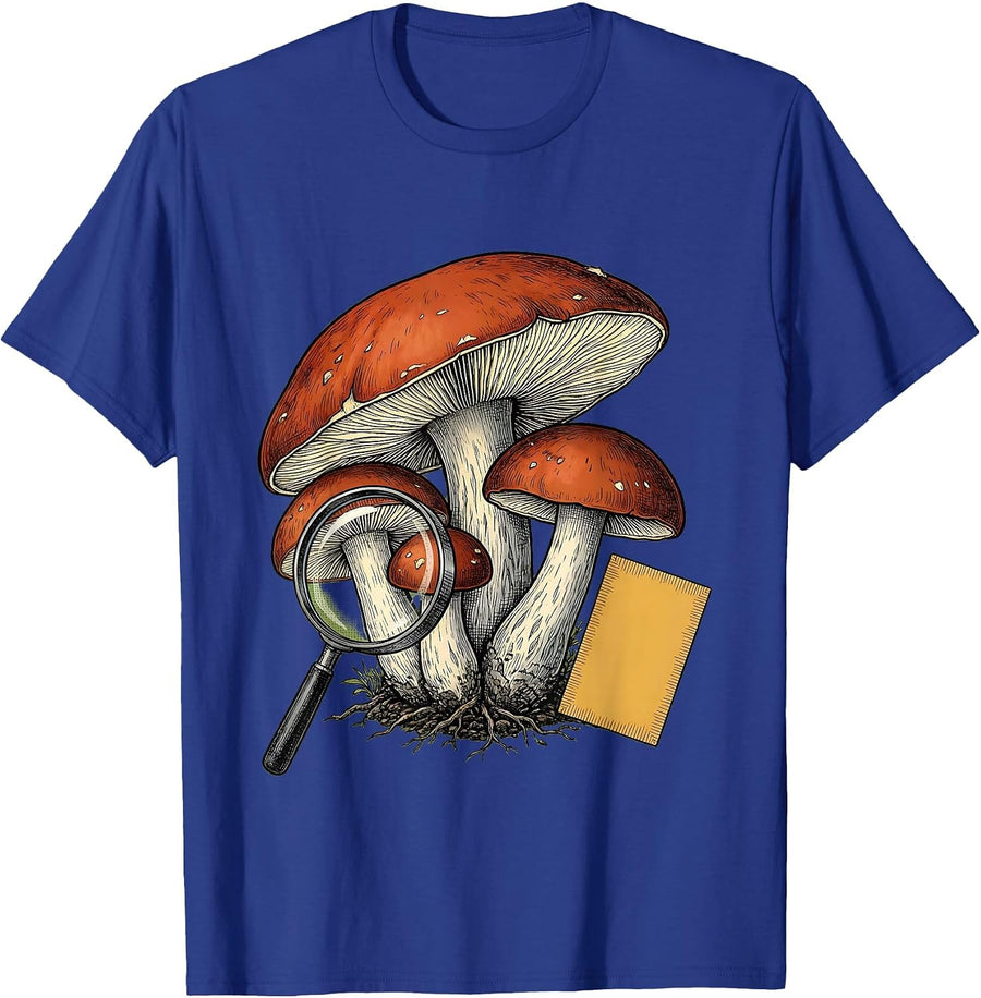 Russula Mushroom Cluster Vintage Forager Humor T-Shirt - Royal Blue