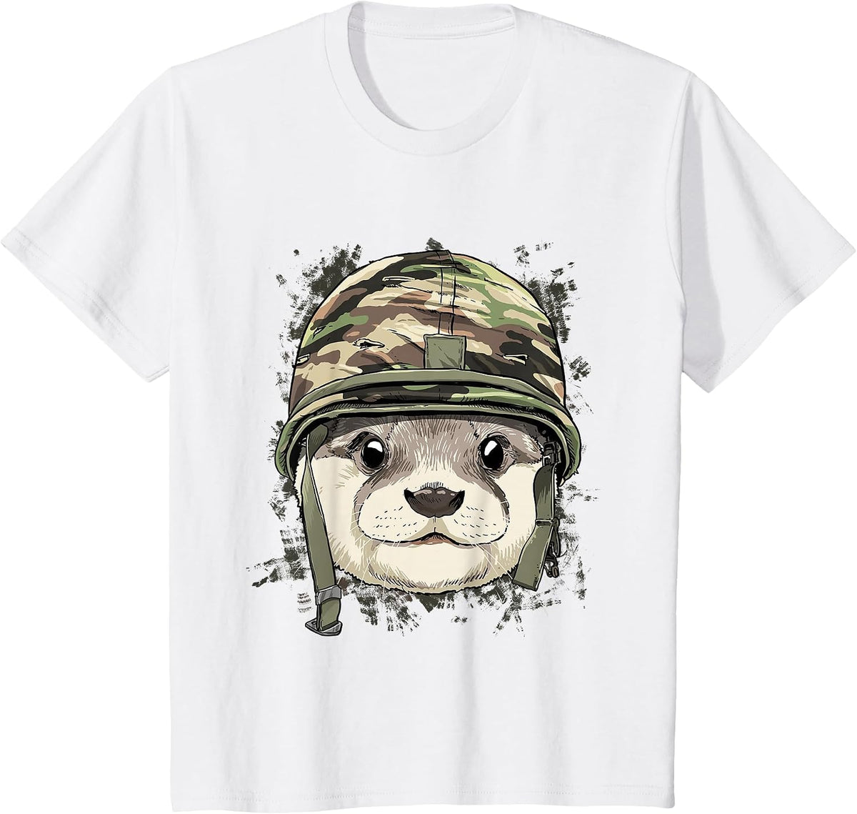 Otter Soldier Veteran Army Otter Aquatic Animal Lover T-Shirt - White
