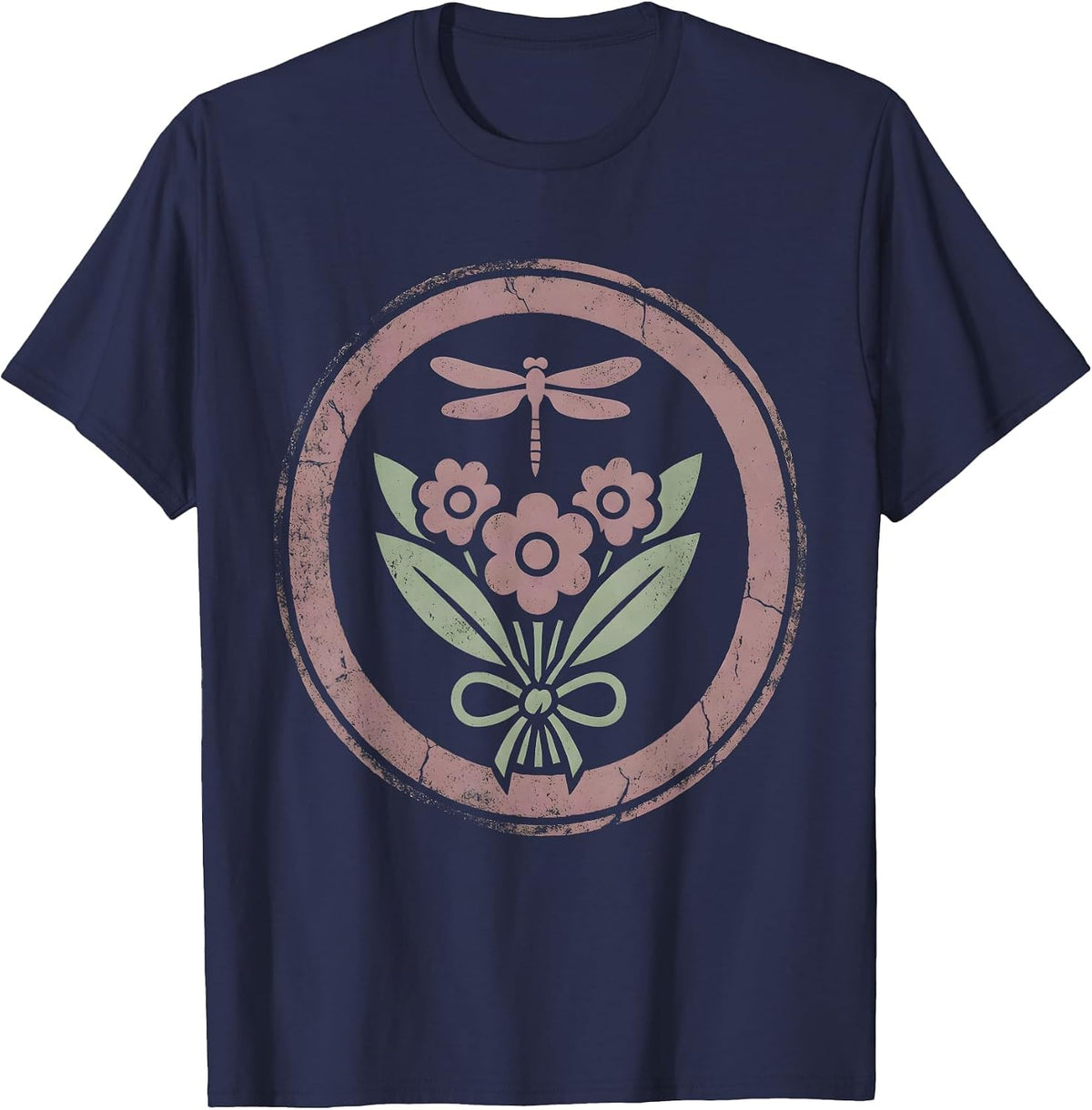Men's River Stone Smoothed by Flowing Water Graphic T-Shirt - Navy Blue