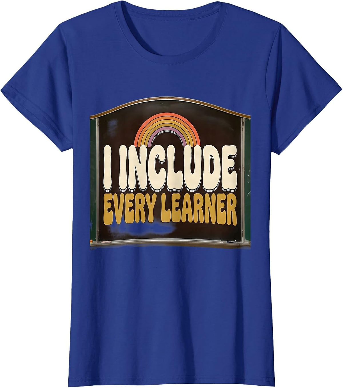 Women's I Include Every Learner Retro 70s Special Education Teacher T-Shirt - Royal Blue
