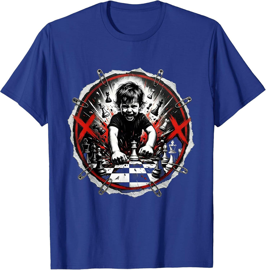 Toddler Chess Rage Funny Graphic Tee T-Shirt - Royal Blue