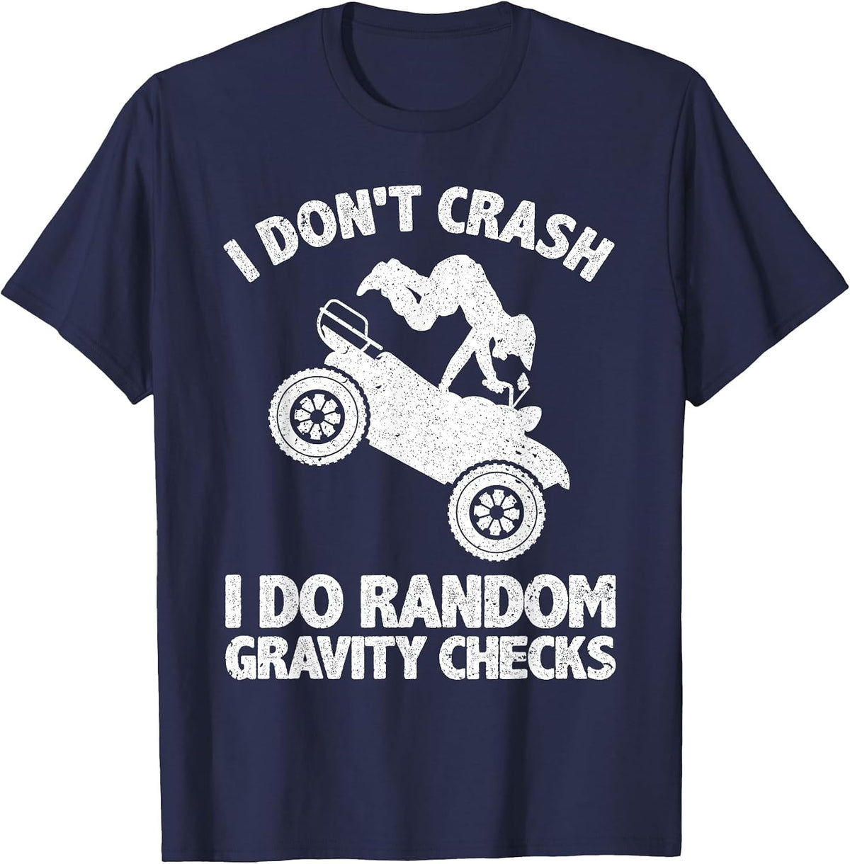 Cool ATV for Men Women 4 Wheeler Quad Racing Offroad Biking T-Shirt - Navy Blue