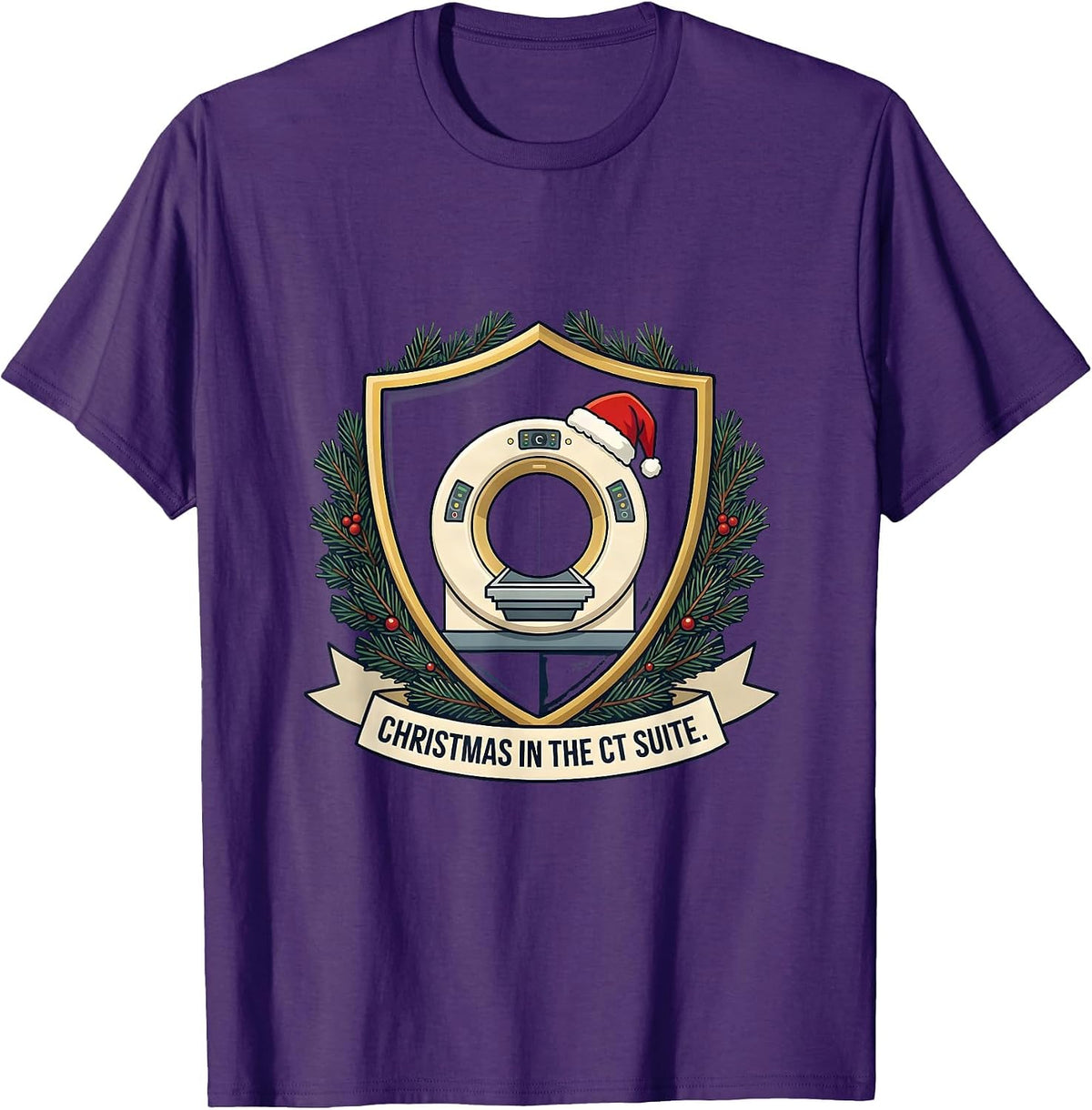 Men's Christmas In The CT Suite Radiology Tech Humor Christmas T-Shirt - Purple
