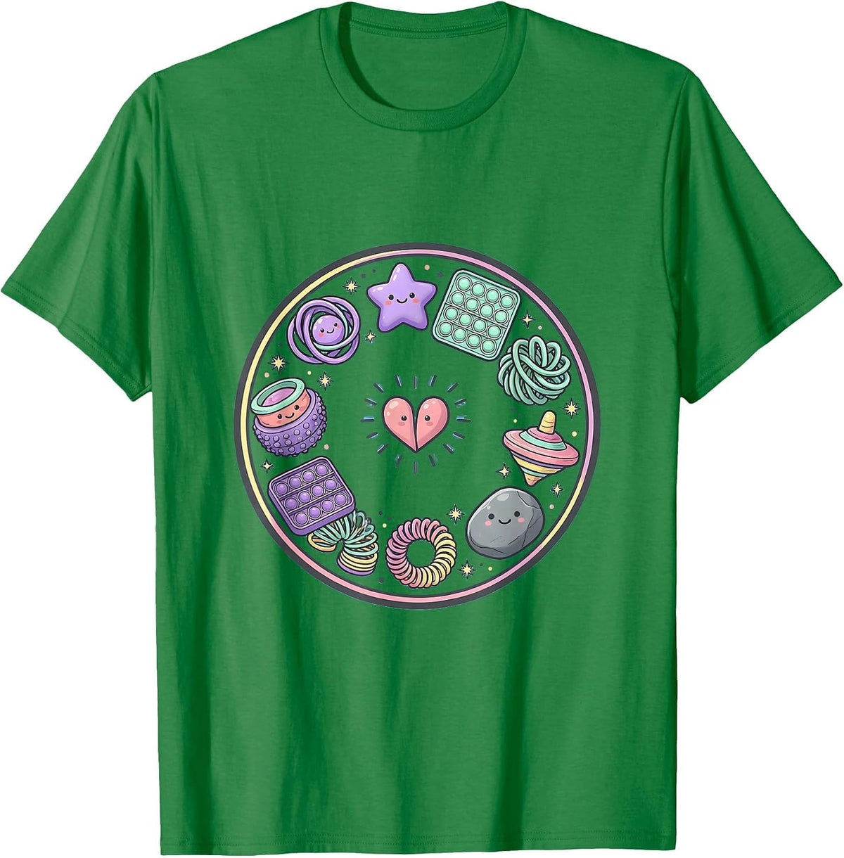 Men's Special Education Teacher Sensory Fidget Tools Design T-Shirt - Kelly Green