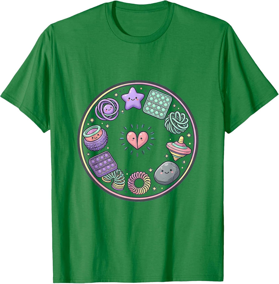 Men's Special Education Teacher Sensory Fidget Tools Design T-Shirt - Kelly Green