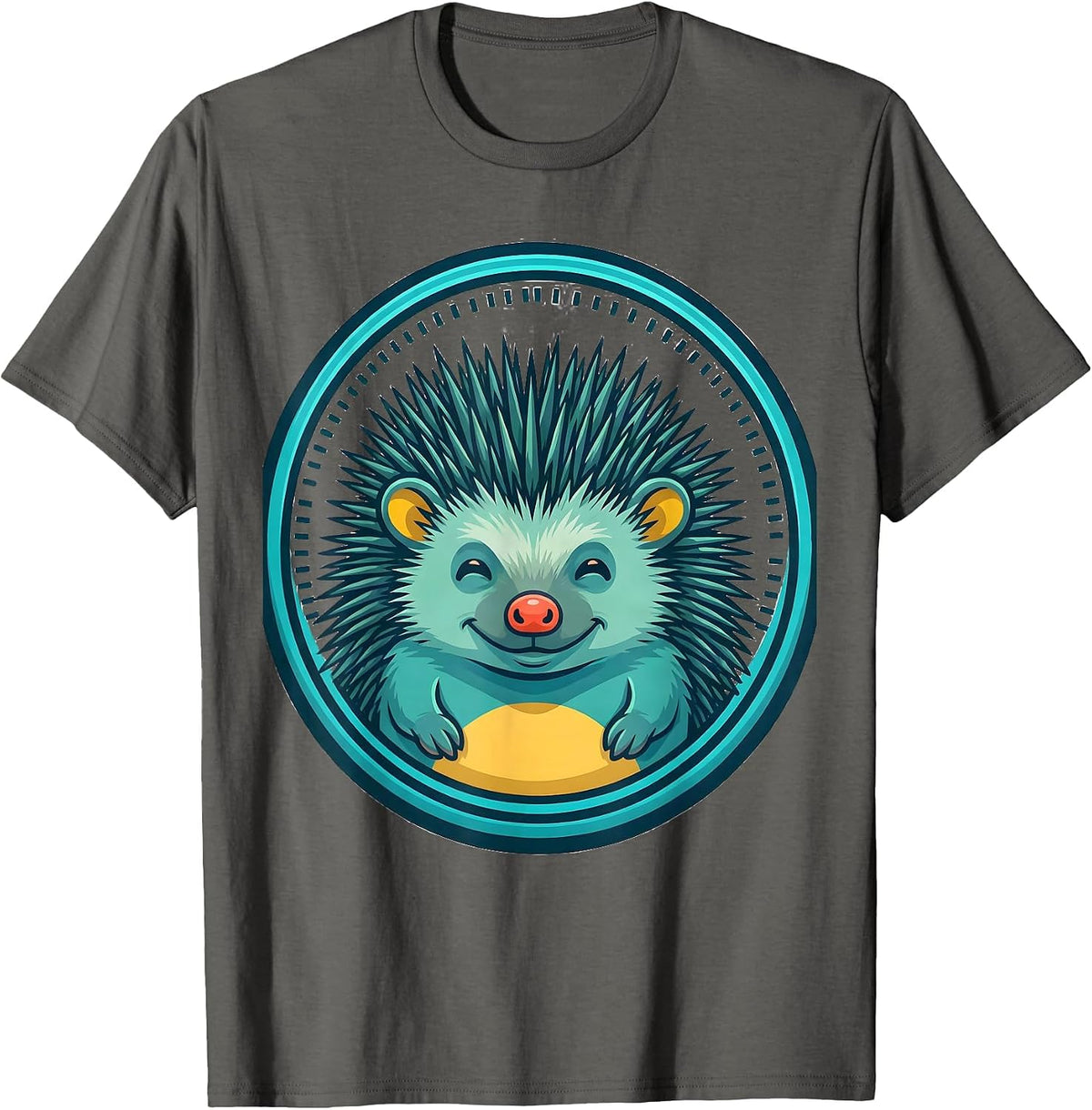 Men's Twinning Hedgehog Matching Sibling Best Friend Humor T-Shirt - Asphalt Grey