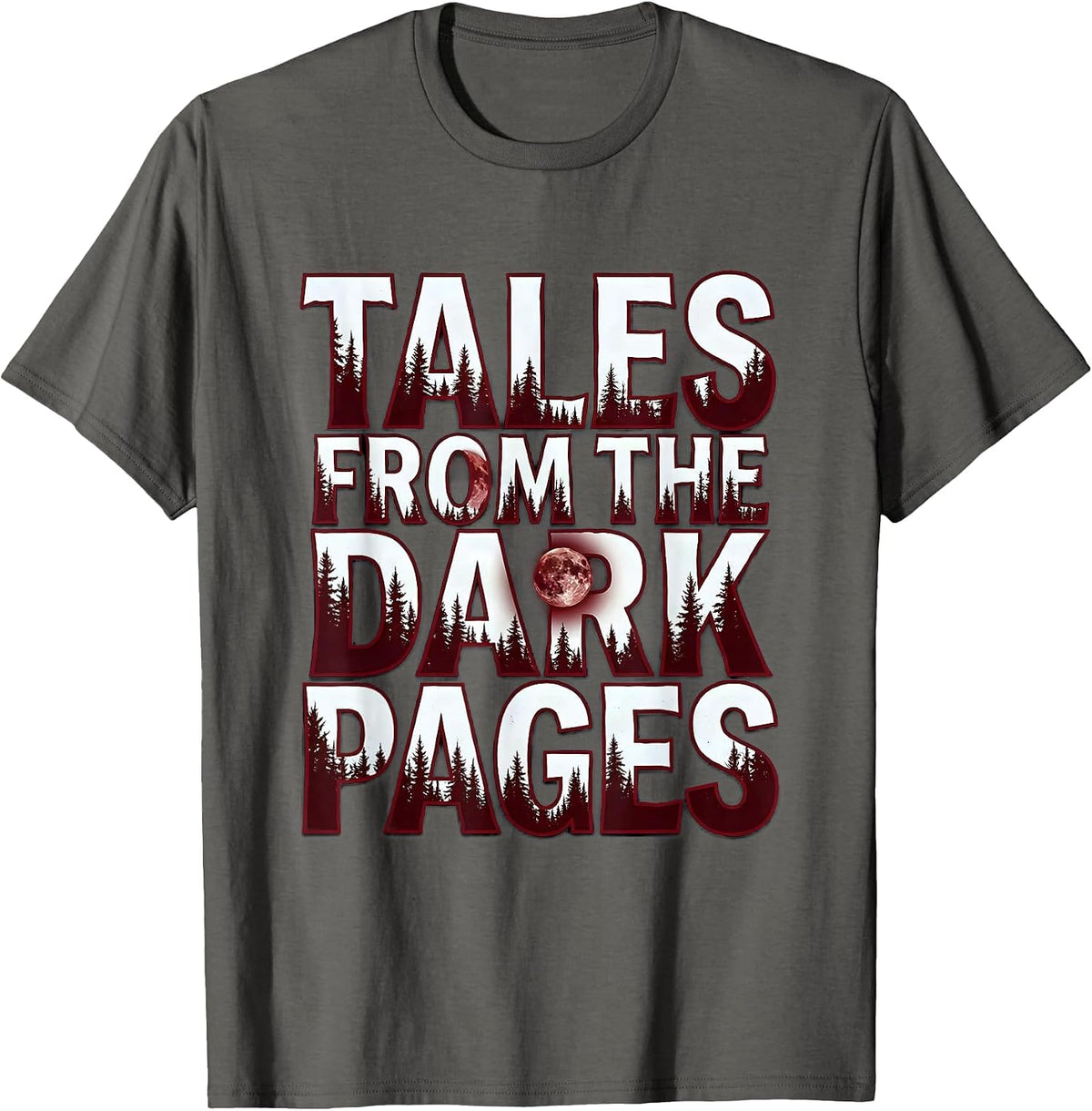 Men's Tales from the Dark Pages Halloween Raven Design T-Shirt - Asphalt Grey