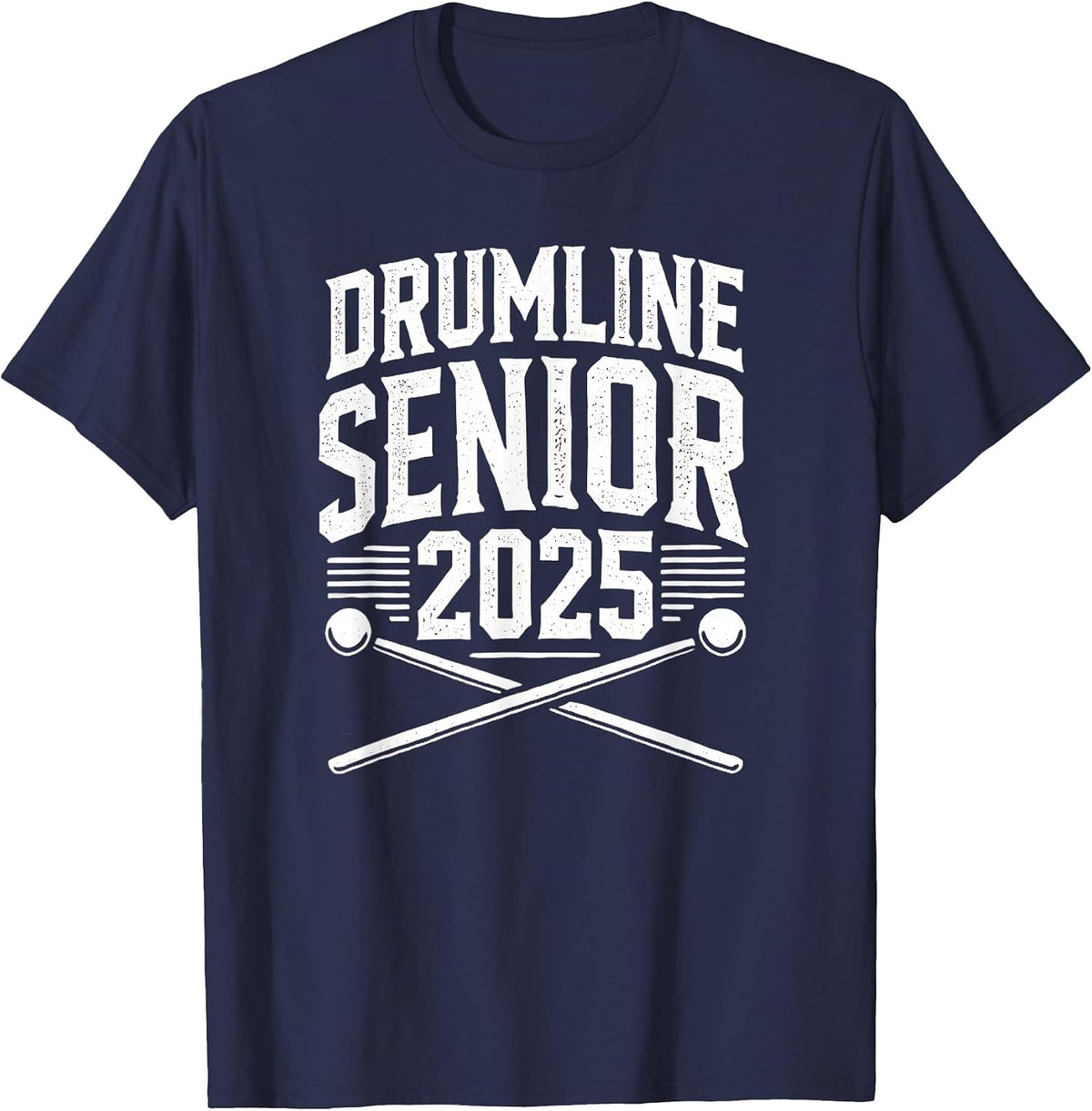 Drumline Senior 2025 High School Marching Band T-Shirt - Navy Blue
