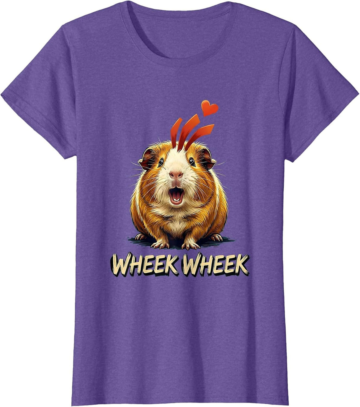 Heavy Tailless Guinea Pig Cute Animal Lover Humor T-Shirt - Purple Heather
