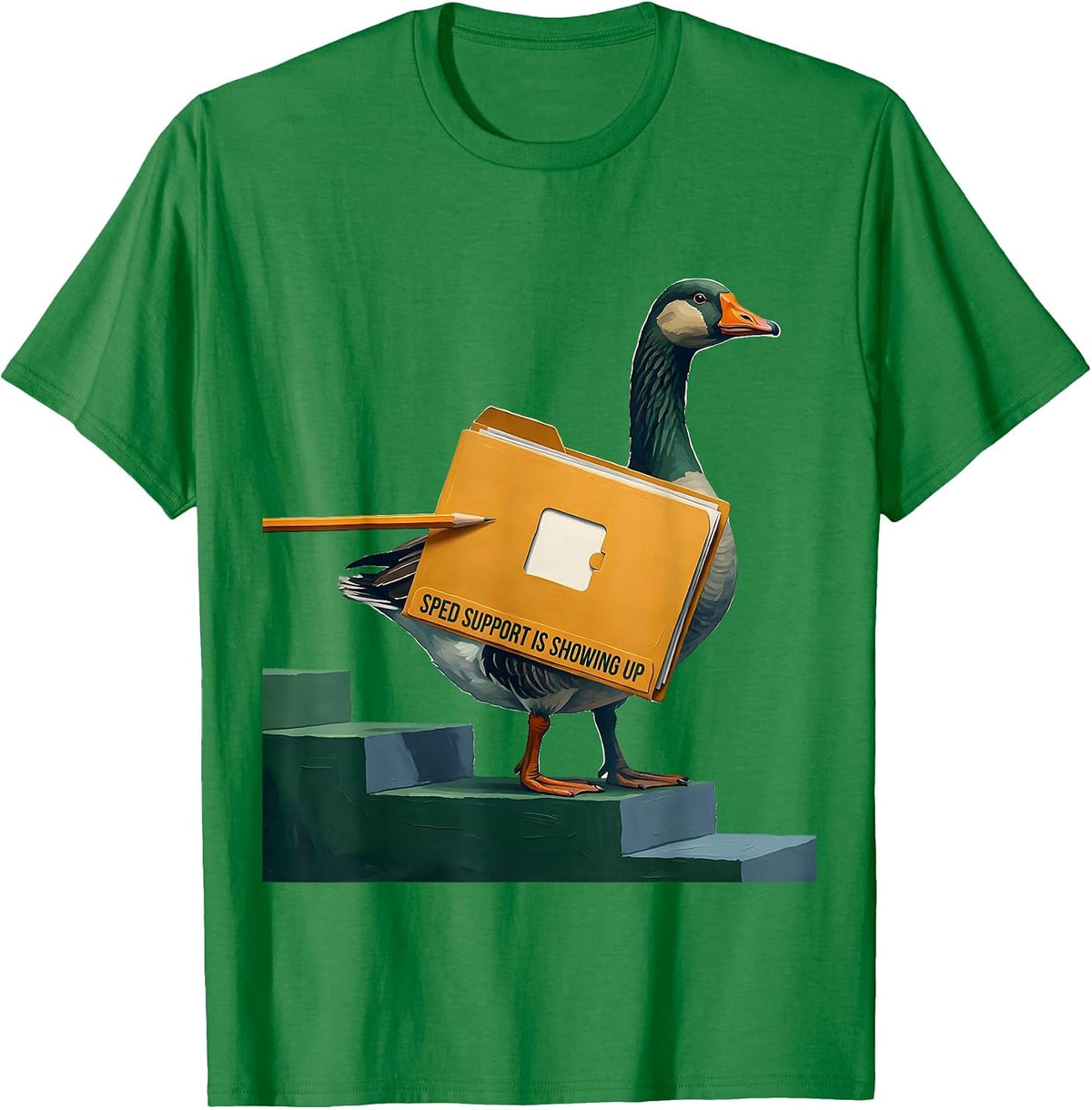 Men's SPED Support Is Showing Up Funny Special Education Teacher T-Shirt - Kelly Green
