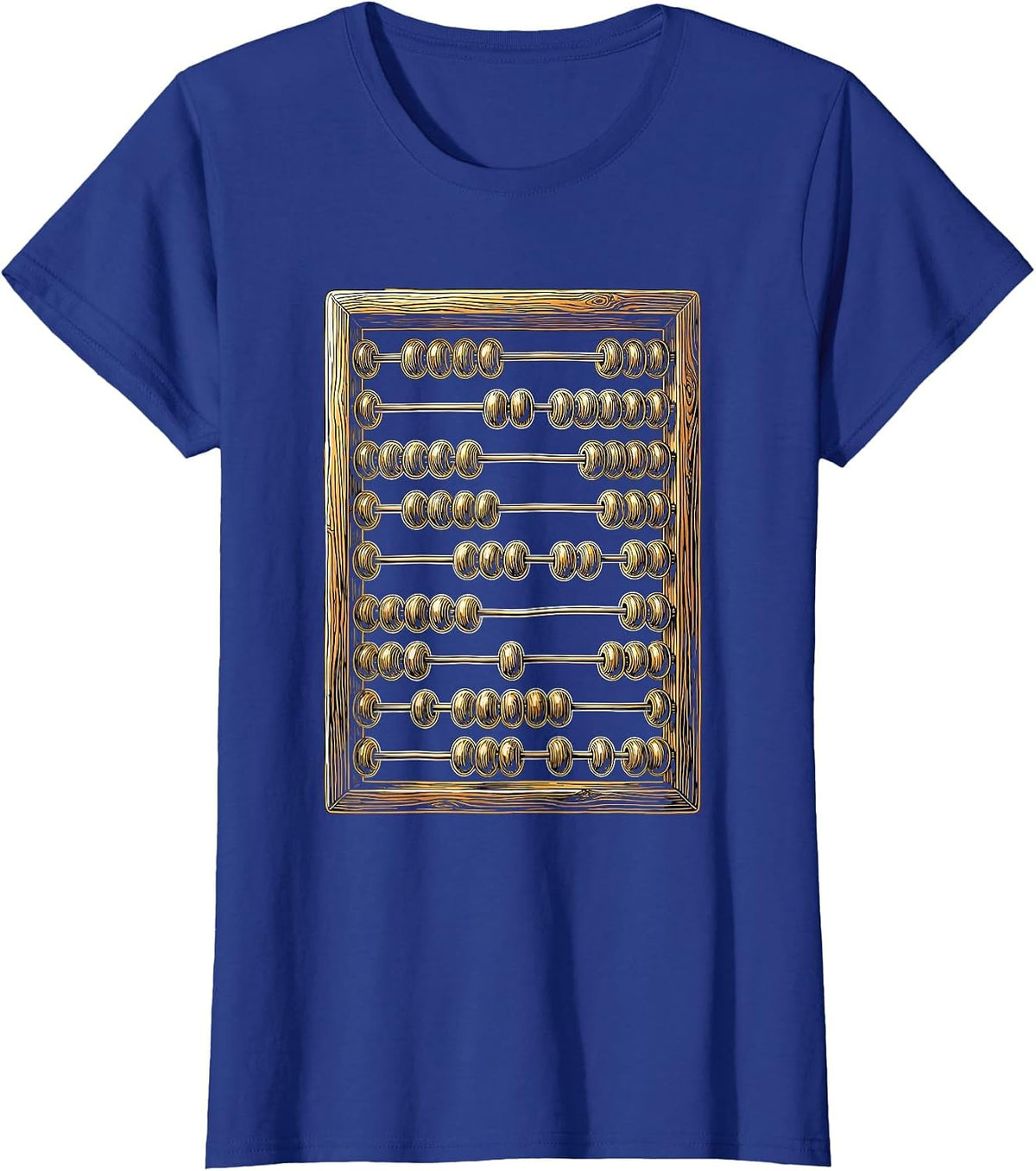 Women's Abacus Glowing Golden Beads Math Teacher Gift T-Shirt - Royal Blue