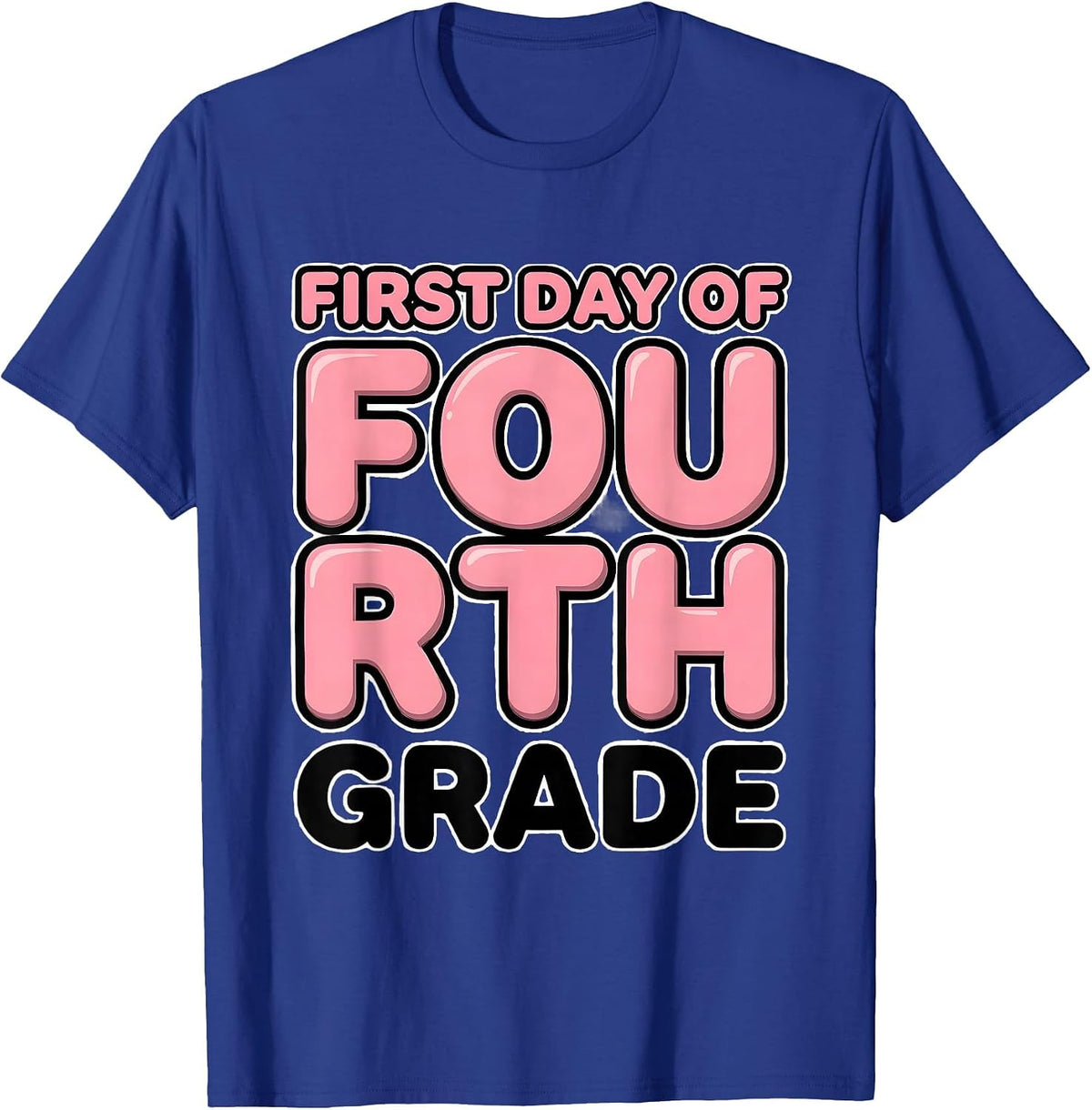 First Day Of Fourth Grade Coquette Back To School Girls Kids T-Shirt - Royal Blue