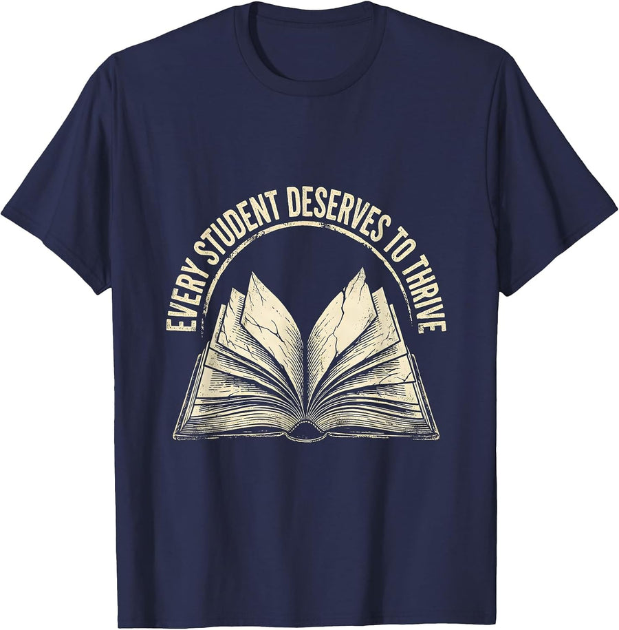 Every Student Deserves to Thrive School Psychologist T-Shirt - Navy Blue