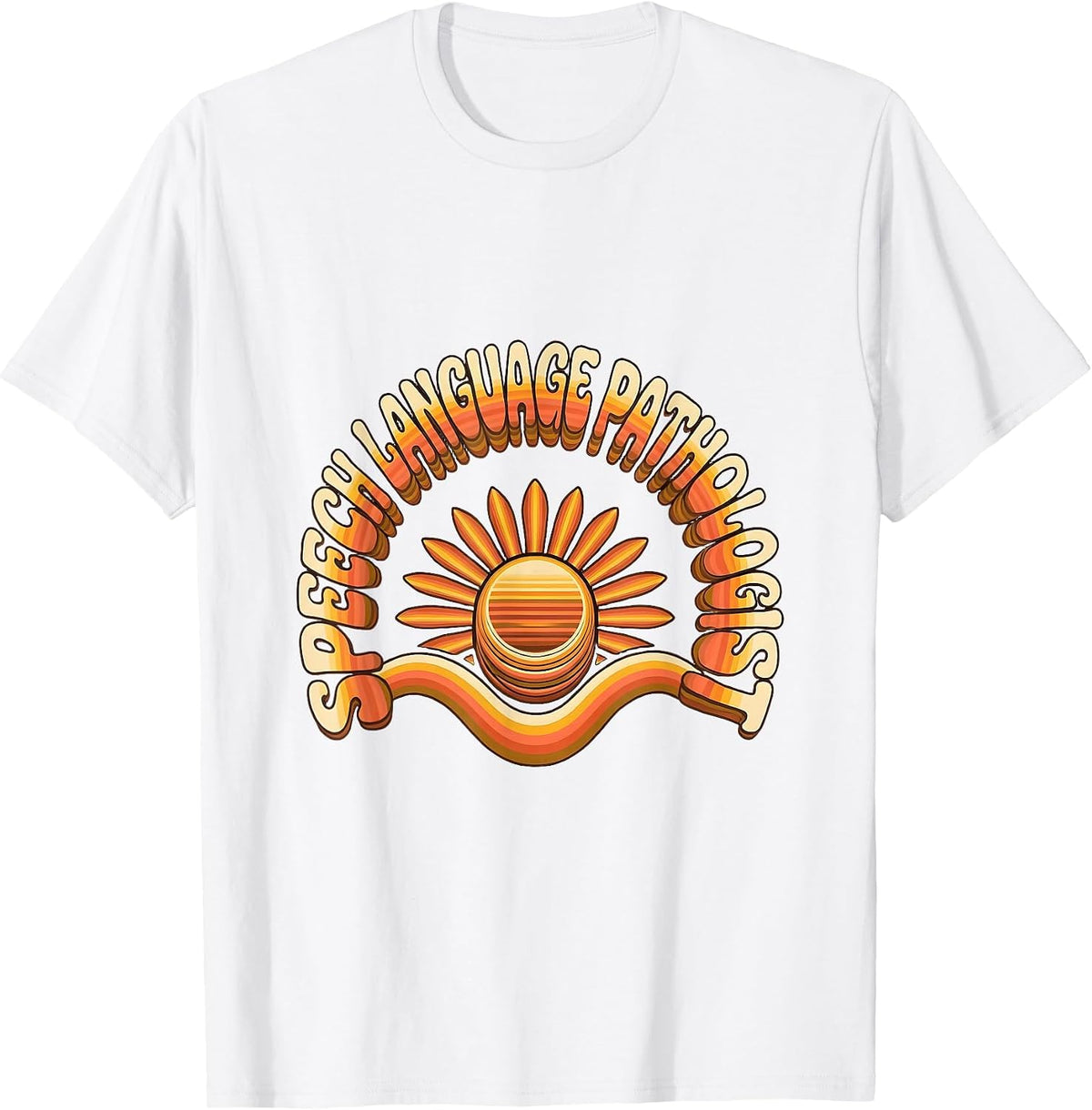 Men's Speech Language Pathologist Retro Groovy SLP Therapist Pride T-Shirt - White