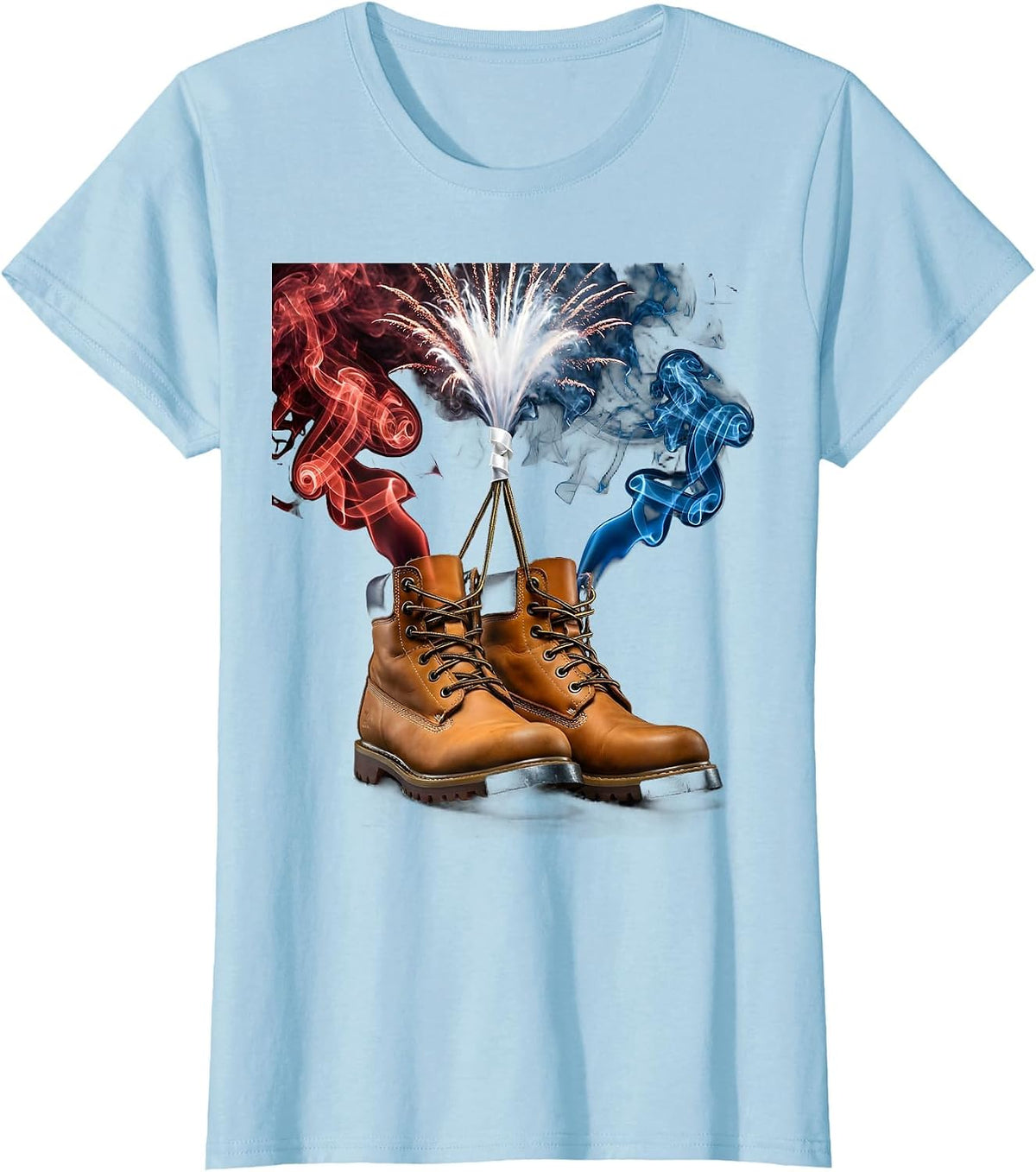 Women's President Pride Labor Day Construction Boots T-Shirt - Baby Blue