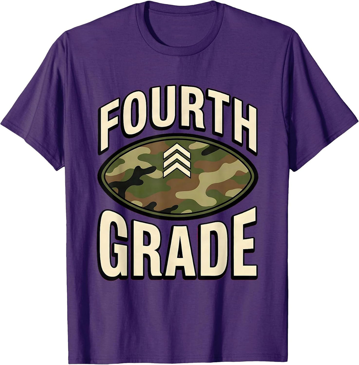 Men's Fourth Grade Camo Back To School Boy Teacher Back To School T-Shirt - Purple