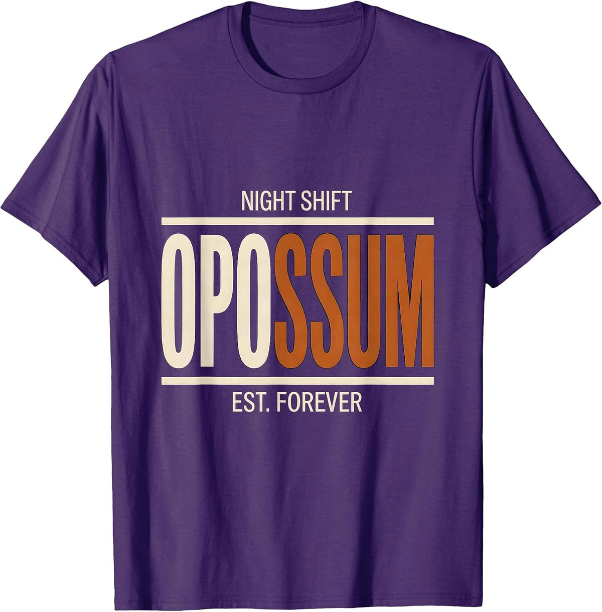 Opossum Night Shift Est Forever Funny Animal Meme Lover T-Shirt - Purple